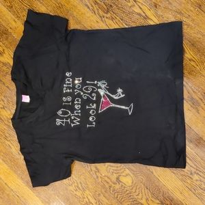 40th Birthday Black Rhinestone T-shirt